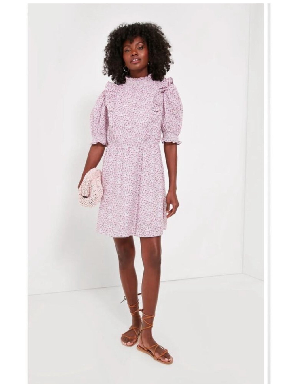HYACINTH HOUSE Purple Floral Periwinkle Mini Dress Medium